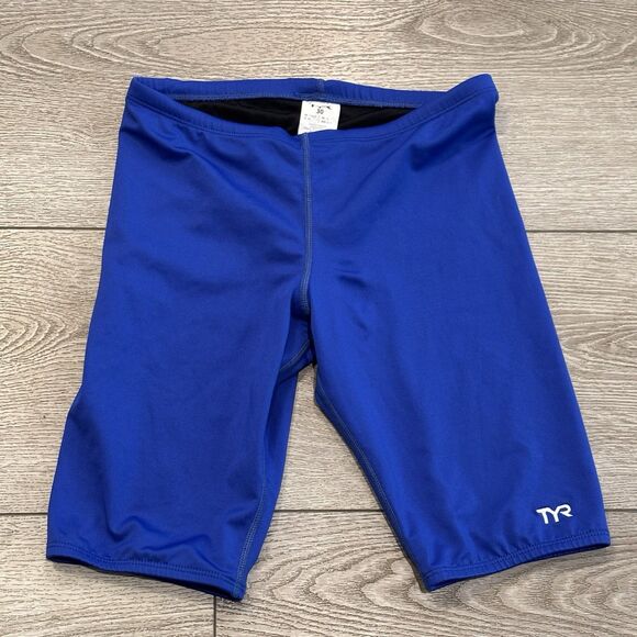 TYR Jammer Men’s Size 30 Blue Swimsuit Swimming Performance Competitive - Picture 1 of 4